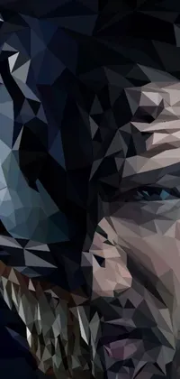 This phone live wallpaper showcases a vibrant vector art design featuring the closeup of a male face