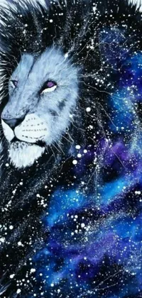 Bring the wilderness to your screen with this Lion in Snow live wallpaper