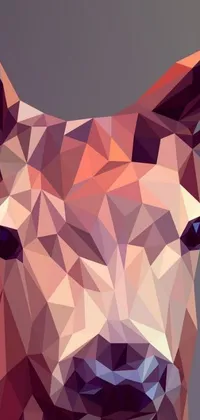 Looking for a stunning and unique live wallpaper for your phone? Look no further than this amazing creation by a talented digital artist! Featuring a close-up of a deer's head on a gray background, the abstract and geometric design is created using the latest polycount and generative art techniques