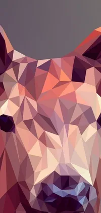 This live phone wallpaper showcases impressive vector art of a deer's head on a gray background