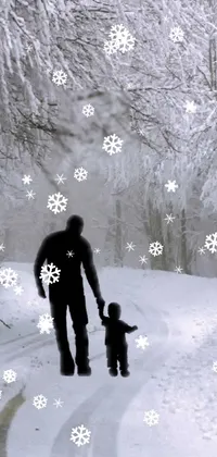 Plant People In Nature Snow Live Wallpaper