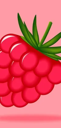 This smartphone live wallpaper boasts a charming and creative design of a raspberry on a playful pink backdrop