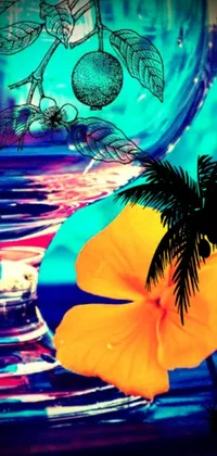 Bring a tropical paradise to your phone with this stunning digital artwork live wallpaper