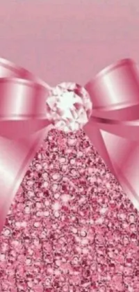 The Pink Bow phone live wallpaper features a striking close-up of a vibrant pink bow on a matching background
