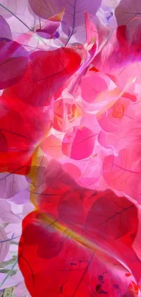 This vivid phone live wallpaper showcases a digital artwork of a close up of a beautiful bouquet of flowers on a table