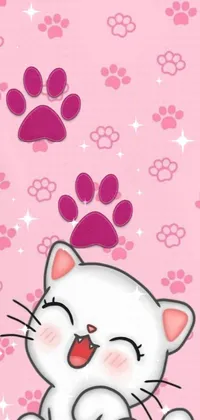 Plant Pink Cat Live Wallpaper