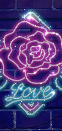 Enhance your device with this stunning Medium Closeup Neon Rose Live Wallpaper