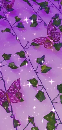 Plant Purple Light Live Wallpaper