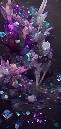 Decorate your phone screen with this captivating live wallpaper featuring a beautiful arrangement of flowers sitting on a table