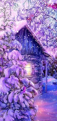 Plant Purple Snow Live Wallpaper