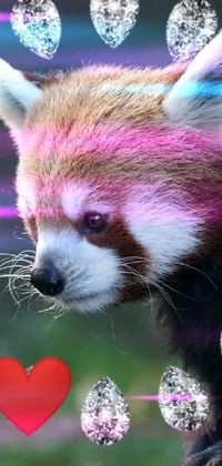 Plant Red Panda Purple Live Wallpaper