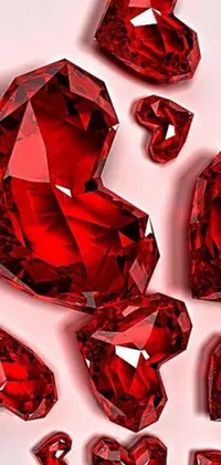 Experience the visual splendor of our mesmerizing phone live wallpaper featuring dazzling red diamonds arranged in a stunningly intricate pattern against a white backdrop