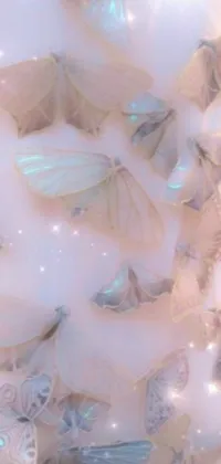 This live phone wallpaper features a swarm of delicate butterflies in flight, creating a tranquil atmosphere for your device