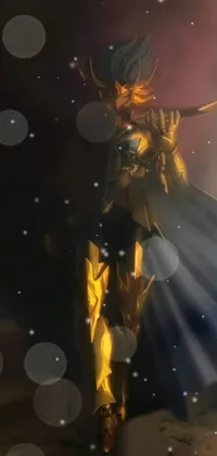 Experience the dynamic energy of this live wallpaper on your phone! Featuring a close-up of a person in a striking costume holding a sword, this image draws inspiration from a popular anime series and a well-known literary work