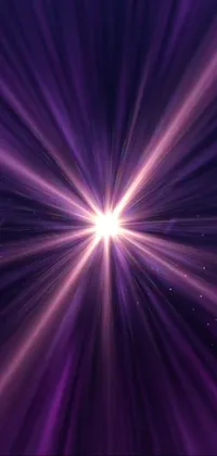 This purple star burst live wallpaper features a dynamic burst of purple rays on a black background with swirling purple patterns