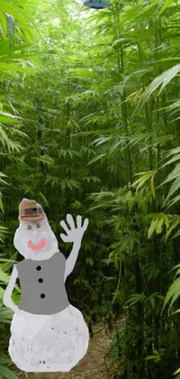 Plant Snowman Green Live Wallpaper