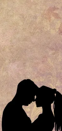 This live phone wallpaper showcases a romantic image from Pixabay of a couple sharing a kiss against a detailed and nitid background