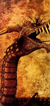 This dynamic phone live wallpaper features a close-up of a roaring dragon with its mouth open