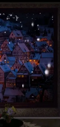 Transform your phone screen into a cozy winter wonderland with this live wallpaper