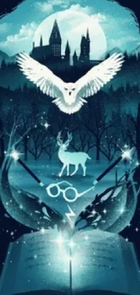 This phone live wallpaper features a magical world inspired by the renowned "harry potter" franchise