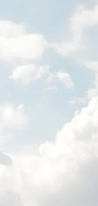 Live Wallpaper of a commercial airplane soaring through a cloudy blue sky