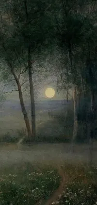 This beautiful phone live wallpaper features a serene scene painted in Australian tonalism style