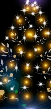 Looking for a captivating live wallpaper for your phone that screams festive vibes? Look no further! This stunning wallpaper design features a glowing Christmas tree on a dark background, with beautiful gold and silver tones that add a touch of luxury to the design