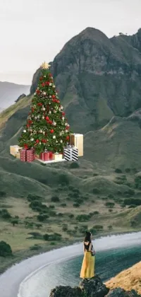 Get in the holiday mood with our stunning live wallpaper! Watch as snow gently falls around a cozy Christmas tree and a wise man rides atop a camel through a beautiful desert landscape