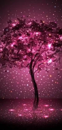 Plant Tree Pink Live Wallpaper