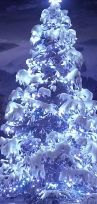 Enjoy the magic of Christmas with this stunning live wallpaper for your phone! Featuring a beautiful Christmas tree in the middle of a snowy forest, this wallpaper is highly decorated and depicts glowing, colorful lights surrounding the tree