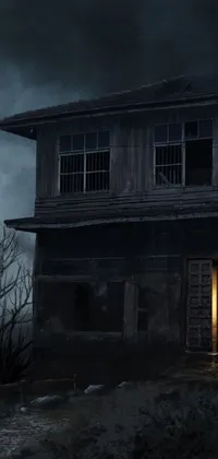 Are you a fan of spooky aesthetics? Then this is the perfect live wallpaper for you! Featuring a creepy house and full moon, this image is a matte painting masterpiece with incredible attention to detail