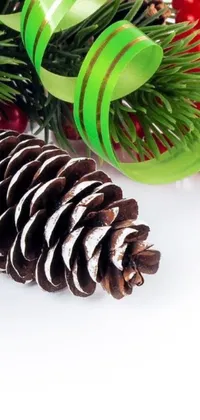 If you're looking for a vibrant and festive wallpaper to adorn your phone screen this Christmas season, this beautiful live wallpaper is sure to fit the bill! Featuring a lovely Christmas tree decorated with green branches adorned with pine cones, this wallpaper will bring the natural charm of the outdoors inside
