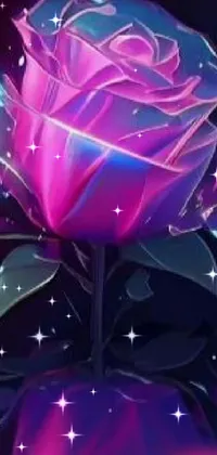 Download Flower Design Neon Rose Wallpaper