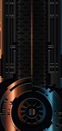 This phone live wallpaper showcases a close-up of a clock on a wall with an abstract black leather design