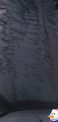 Enjoy the thrill of skiing down a snow-covered slope with this stunning live wallpaper for your phone