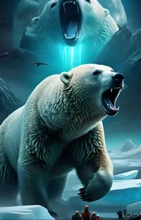 Polar Bear Light Azure Live Wallpaper