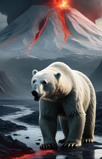 Polar Bear Light Natural Environment Live Wallpaper