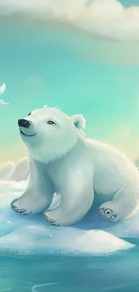 Polar Bear Water Natural Environment Live Wallpaper