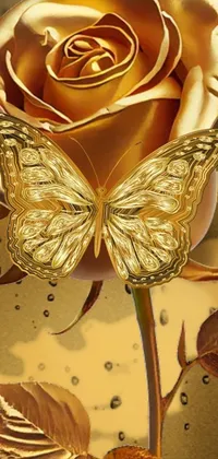 Pollinator Butterfly Gold Live Wallpaper