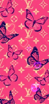 Pink Butterfly Live Wallpaper  Vuitton Inspired - free download