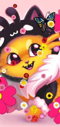 Pollinator Cartoon Pink Live Wallpaper