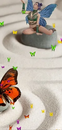 Pollinator White Butterfly Live Wallpaper