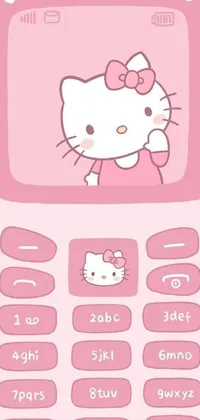 This cute and playful phone live wallpaper features Hello Kitty in vector art on a vintage cell phone