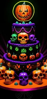 Pumpkin Cake Decorating Purple Live Wallpaper