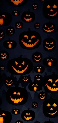 Pumpkin Facial Expression Light Live Wallpaper