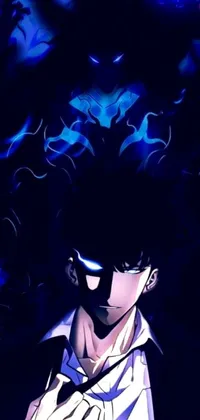This captivating live wallpaper showcases an inspired digital art design close-up of a suited individual exuding a savage devilman persona