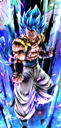 This phone live wallpaper showcases a vibrant and eye-catching design featuring the popular Dragon Ball character, Goku
