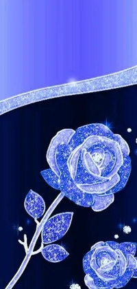 This phone live wallpaper features a breathtaking digital art of a pink flower set against a blue background
