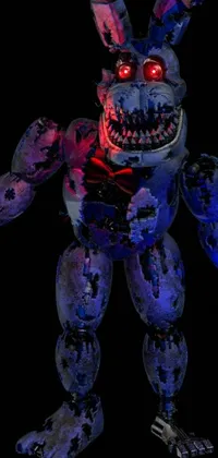 This live phone wallpaper displays a striking blue chrome top hippo body set against a dark blue background