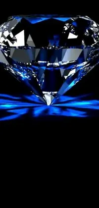 Showcase the natural beauty of diamonds with this stunning phone live wallpaper! The black background provides a perfect contrast to the vivid blue hues of the diamond, which is rendered digitally for a completely mesmerizing display